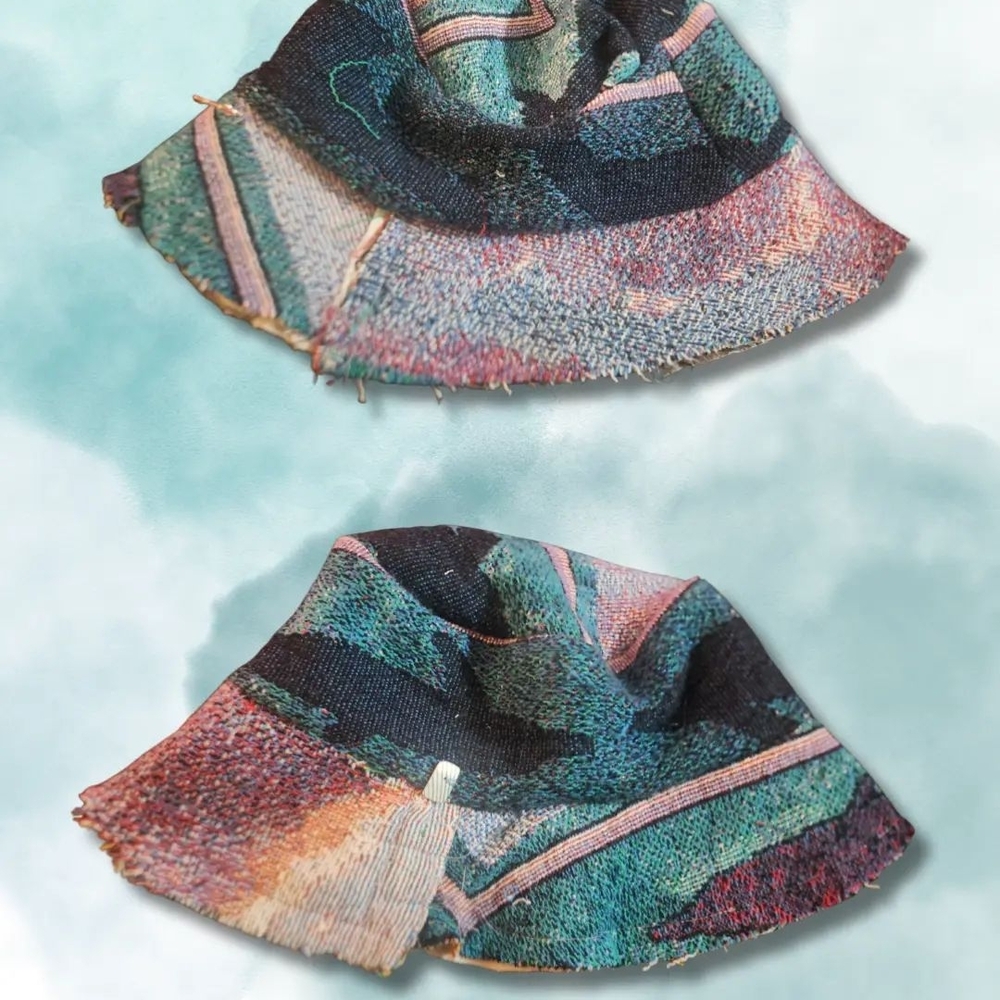 Multicolor Abstract Upcycled Bucket Hat